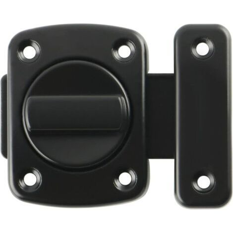Verrou Porte Serrure Loquet Rotatif de Porte Loquet Tournant Verrou de Porte Serrure de Verrouillage avec 6 Boulons pour Porte, Fenêtre, Armoire et Jardin, Finition Noir Mat en Métal