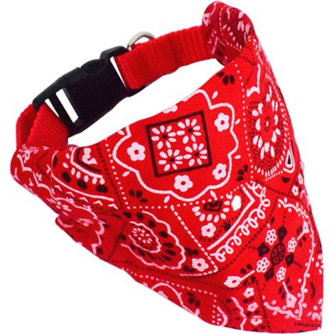 Écharpe réglable bandana de chien de mode pour chiot chat chiot (rouge) (1/2)