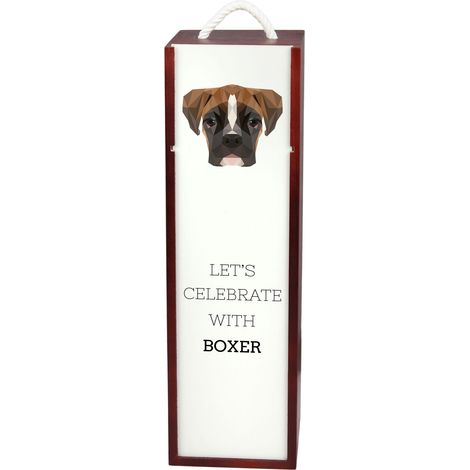 Boxer, Boxer III: una caja de vino geométrica con una foto y una inscripción de Art-Dog. (1/5)