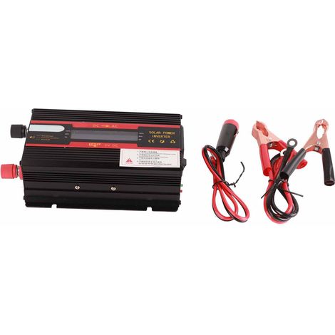 Ortviai Convertisseur de courant automobile 420 W 12 V vers 220 V onde modifiée avec écran LCD noir (1/5)