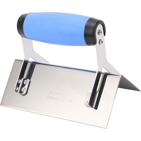Lisseur d'angle extérieur 90° acier inoxydable pour enduit et béton, outil de finition mur sol sans rivet manche caoutchouc (1/5)