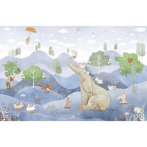 Papier peint panoramique Enfants - Animaux - 130 cm x 84 cm (1/2)