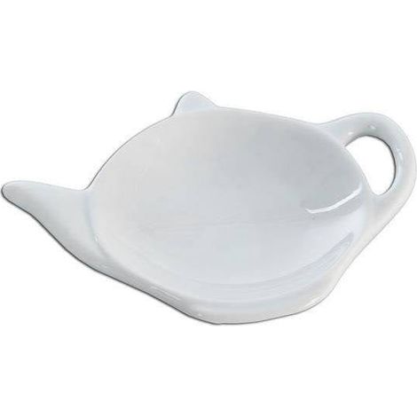 Soporte para bolsitas de t茅 de porcelana blanca