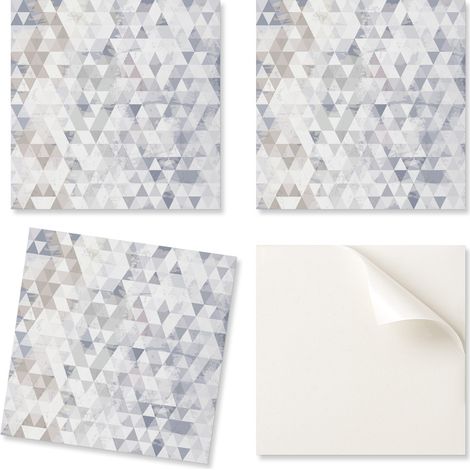 Azulejos de vinilo autoadhesivos para pared con dise帽o geom茅trico de tri谩ngulos, 9x30x30 cm.