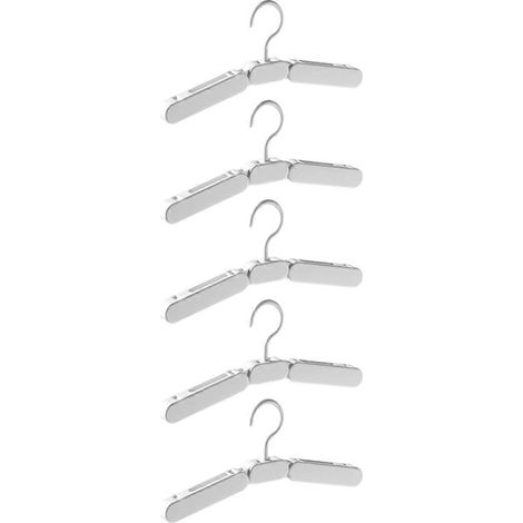 Lot de 5 cintres pliables, mini-étendoir à linge gain de place, antidérapants, organisateur de garde-robe (1/5)
