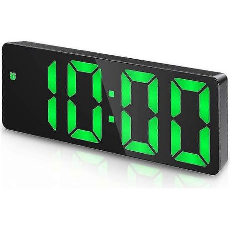 Réveil numérique de dernière génération, horloge LED pour chambre, horloge électronique de bureau avec affichage de la température, luminosité réglable et commande vocale. (1/5)