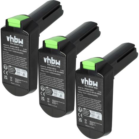 vhbw 3x Akku Ersatz für Festool 564274, 564261, 564535, 564534, BP-XS, 564540 für Werkzeug (2000 mAh, Li-Ion, 10,8 V)