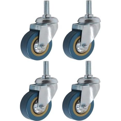 Lot de 4 360° Roulettes pour Meubles 75mm M10 Roulette Charge Lourde Pivotante (1/4)
