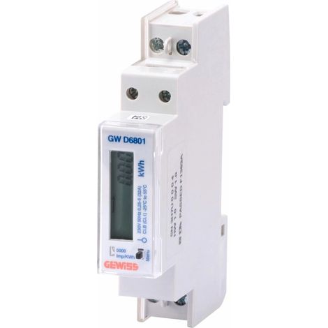 Gewiss ENERGIEZÄHLER FÜR DIREKTANSCHLUSS - EINPHASIG - DIGITAL - 40 A - IP20 - 1 TE - DIN-SCHIENENMONTAGE, GWD6801