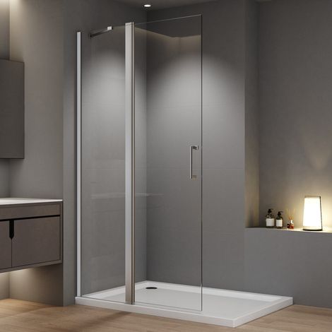 75 x 185 cm Walk in Dusche Walk in Duschwand Pendeltür Drehtür Duschabtrennung Duschtrennwand Glaswand Duschwände, 6mm Nano ESG-Sicherheitsglas (1/5)