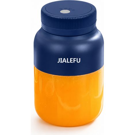 Blender Portable JIALEFU, Capacité de Mixage 800 ml, Gobelet 1300 ml, 38 Lames, 2 Couvercles, Paille et Dragonne, Bleu (1/5)