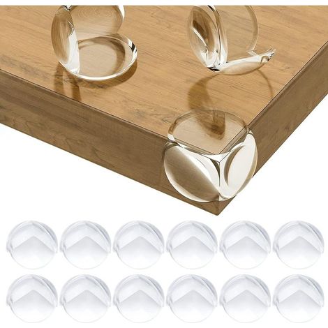 Protectores de esquinas para mesa de bebé, protectores de esquinas para muebles de seguridad infantil para escritorio, cuna, chimenea, mesa, esquinas y bordes suaves + paquete redondo seguro de 12 tra (1/5)