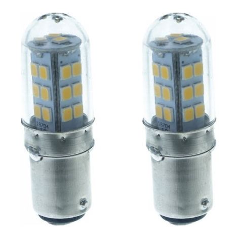 2 Pezzi Lampada Led Barca BAY15D Bianco Caldo 12V 24V 4W