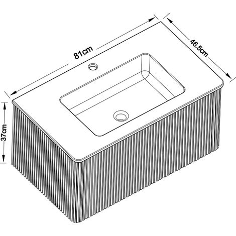 Mobile lavabo sospeso 81x46,5x37 cm in MDF rovere, con contenitore integrato – MEUBLIV (1/5)