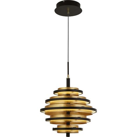 Hängelampe Esstischleuchte Pendellampe dimmbar LED Wohnzimmerlampe schwarz gold (1/2)