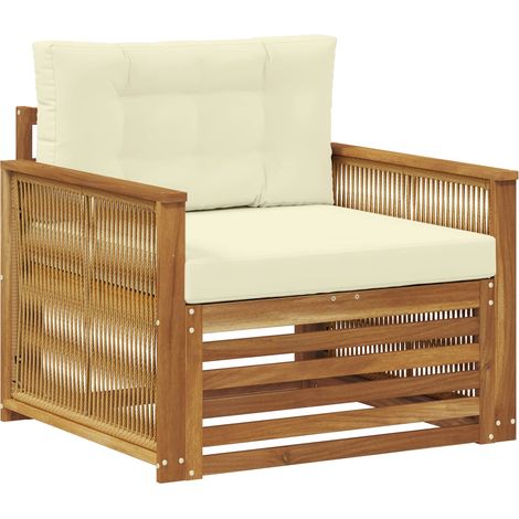 Maison Exclusive - Outdoor-Sofa Massivholz Akazie Natur und Creme