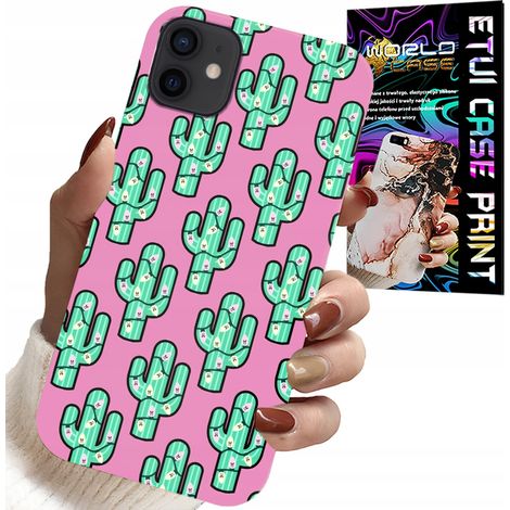 Custodia per iPhone 12 - cactus, cactus su sfondo rosa + lamina (1/5)