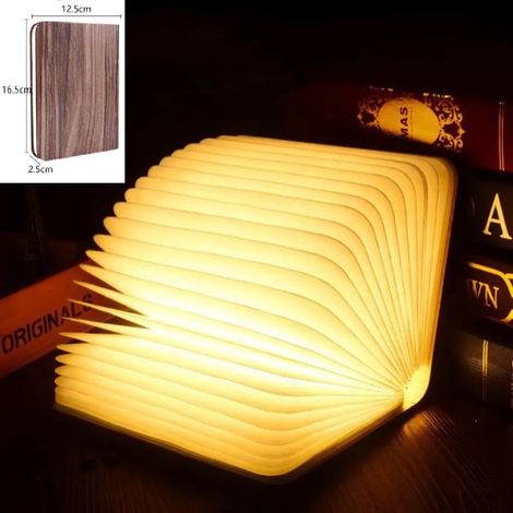 MINKUROW Luz De Libro Led Plegable De Madera 5 Colores Libro Iluminado Para Decoración De Dormitorio, Hogar Y Oficina Lámpara Lumio, Idea De Regalo De Navidad Y Cumpleaños Para Hombres Y Mujeres Med (1/5)