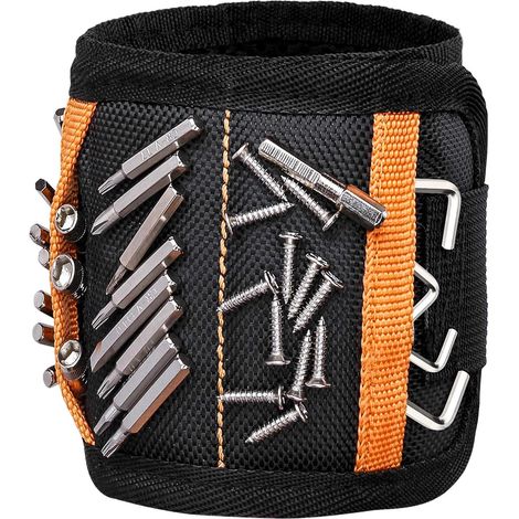 Bracelet magnétique Jooheli, outil pour bracelet magnétique, bracelet magnétique pour artisans avec 15 aimants puissants, cadeau idéal pour les électriciens, artisans, bricoleurs et hommes. (1/5)
