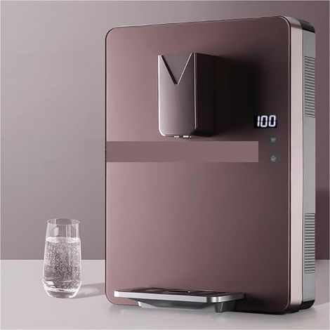Distributeur d'eau filtrée chaude et froide instantanée, 2200W Mural Distributeur D'eau Électrique Chauffe-eau Fontaine À Boire 25L/H Distributeur D'eau Instantané Température Réglable ( Color : Brown (1/5)