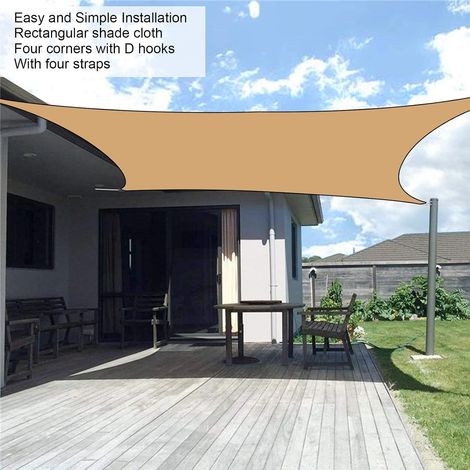 Alomejor UV-Schutz Markisenstoff Sonnensegel für Terrasse, Garten, Innenhof, Pool (Khaki) (1/5)
