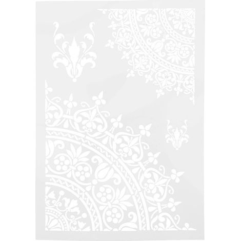 Pochoirs de superposition pour loisirs créatifs, pochoirs de peinture en plastique creux, moule à dessin DIY, motif floral (blanc)-29.70X20.80X0.10CM-White (1/3)