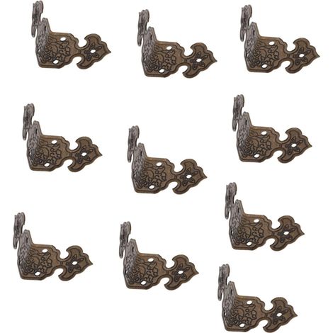 10 protège-coins décoratifs laiton/bois marron style vintage (1/5)