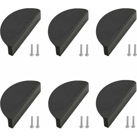 [NEVER USED] Piece of kitchen cabinet door handles, kitchen black furniture handle, furniture handle, cabinet handles, hole center 64 mm, includes 12 screws, for doors, drawers, furniture, cabinets (1/4)