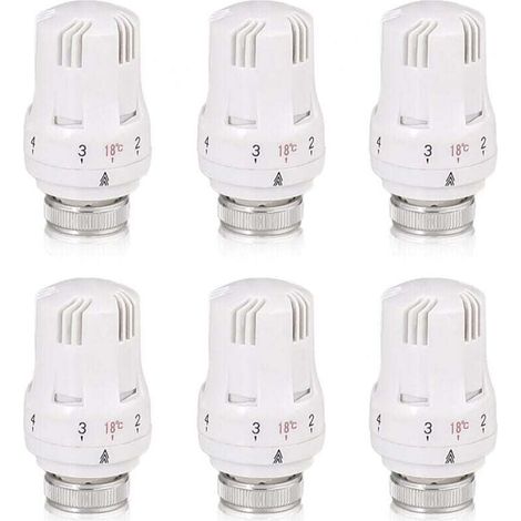 Thermostatique Radiateur, XU, 6 Pièces de Vanne Robinet M30 X 1,5 Thermostat, Radiateur pour Bureau et Maison(A)-différentes quantit KZQ - KZQ (1/4)