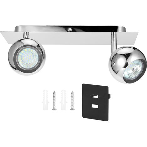 plafonnier led-Spot Luminaire MR16 en fer pour Plafond/Miroir - Blanc Chaud pour Cuisine/Salle de Bain (Kitchen & Bathroom) - Base + 2 Supports + 4 Vis (1/5)