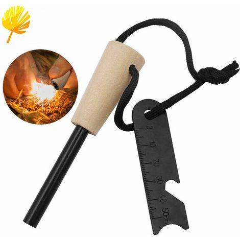 Allume Feu Type Briquet Survie Silex Simple Et Efficace - Grattoir Multi-Outils Armes à feu de camping en plein air Outils de survie en milieu sauvage (1/5)