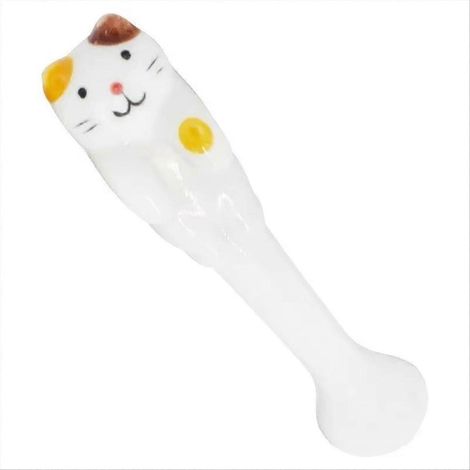 Mignon animal cuillère suspendu café cuillère à dessert céramique cartoon chat cuillère chat suspendu cuillère D (1/5)