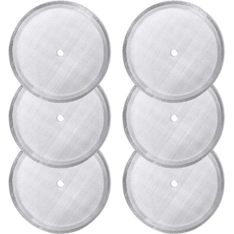 Paquet de 6 filtres à tamis de rechange pour presse française, filtres à mailles réutilisables en acier inoxydable pour cafetières à pression françaises universs de 1000 ml / 34 oz / 8 tasses