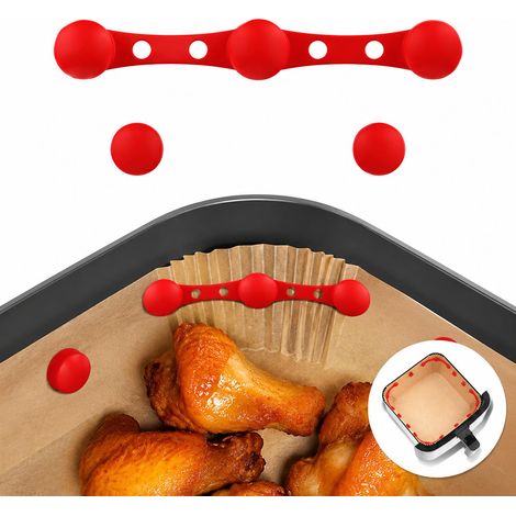 Lot de 3 Boucles Magnétiques en Silicone pour Friteuse — Clips alimentaires résistants à la chaleur pour maintenir les feuilles de papier parchemin (1/5)