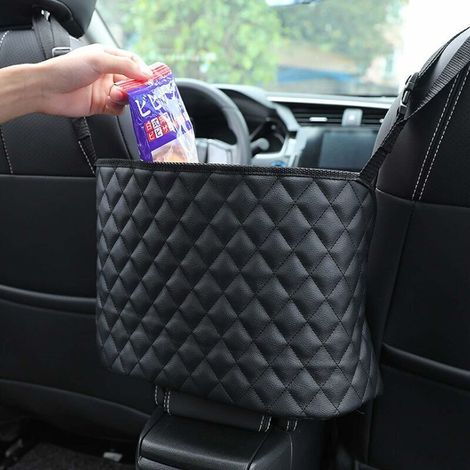 Borsa portaoggetti multifunzionale per auto, in pregiata pelle PU - Organizer per sedile anteriore per animali domestici, cani, bambini, barriera anti-disturbo