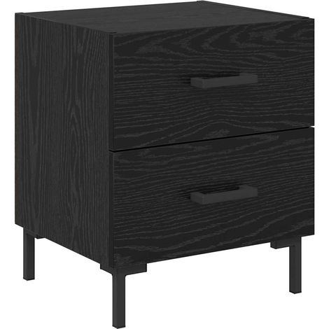 Maison Exclusive - Armadio da Notte con cassetto Rovere Nero 40 x 35 x 47,5 cm