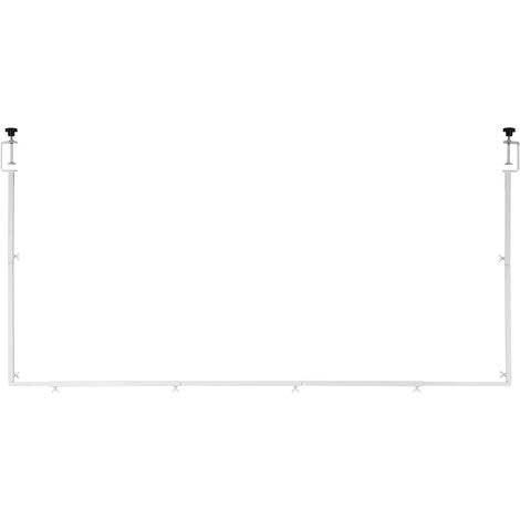 Mophorn Supporto da Tavolo Regolabile in Altezza 33-107 cm e Lunghezza 71-248 cm, Struttura in Metallo con Design ad Arco per Decorazioni con Palloncini,Ideale per Matrimoni e Festività, Colore Bianco