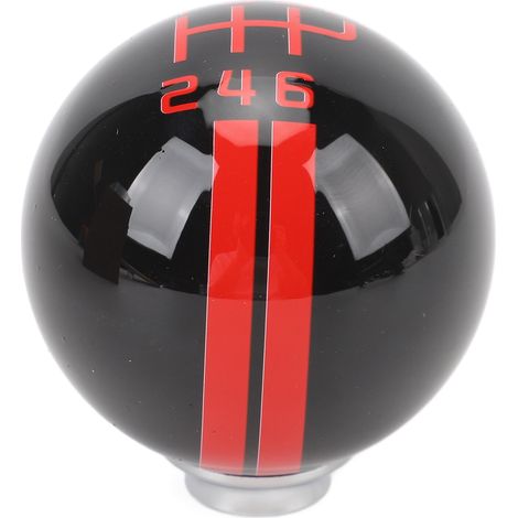 Pomello del cambio con 3 adattatori, impugnatura comoda, 6 marce, per leva del cambio a sfera rotonda stile Shelby GT500, Mustang 1967-2018, nero/rosso