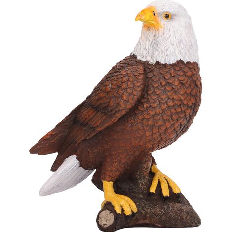 Statue d'aigle à tête blanche, tête pivotante, design précis, résine robuste et durable, statue d'aigle patriotique pour bureau, maison ou café (1/5)