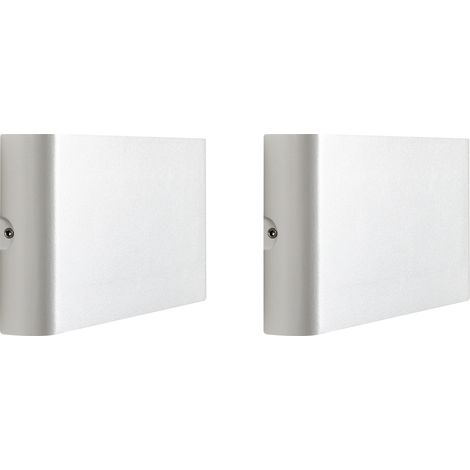 Conjunto de 2 lámparas LED de pared exterior rectangulares iluminación moderna de aluminio blanco Arder (1/5)