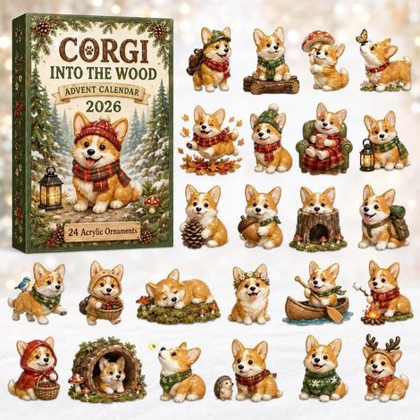 Corgi de la forêt hivernale calendrier avent 2026 2D