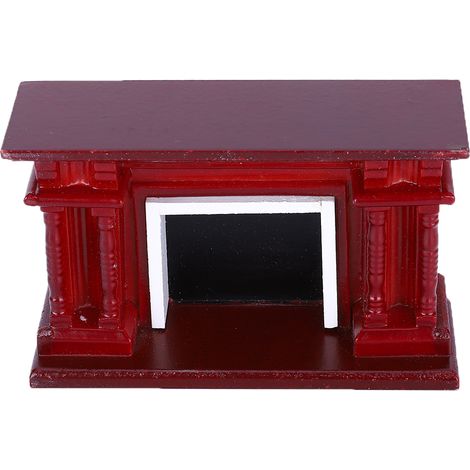 Cheminée miniature pour maison de poupée à l'échelle 1:12, meubles miniatures, accessoires de décoration en bois pour maison de poupée. (1/5)