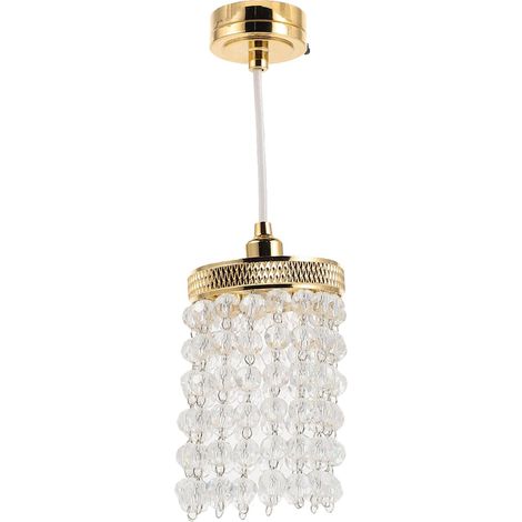 Lustre pour Maison de Poupée - Échelle 1/12, Lustre Suspendu en Perles, Plafonnier pour Maison de Poupée, Lampe Miniature à LED, Fonctionne avec Piles, Accessoires de Décoration pour (1/5)