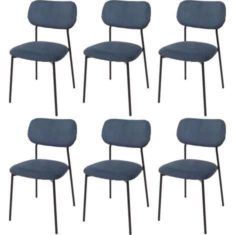 Lot de 6 chaises de salle à manger HWC-O26, chaise de cuisine rembourrée Chaise, Velours ( (1/5)