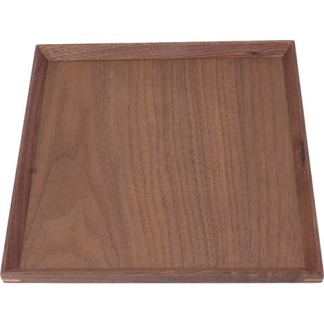 Plateau de service rectangulaire en bois pour thé, fruits et autres aliments, idéal pour la cuisine et la chambre (25 x 25 cm). (1/5)