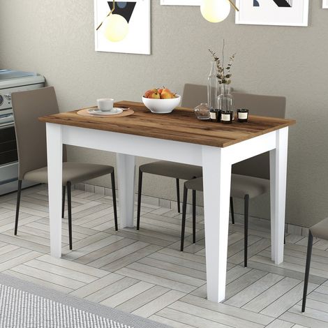 Mesa Fija Zane, 6 Plazas, Forma Rectangular, Soporta 120 kg, 110x72x75h cm Blanca (1/5)