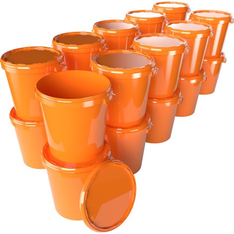 20x Hobbock Eimer mit Deckel 31,5 L, Lebensmittelecht Orange (1/5)