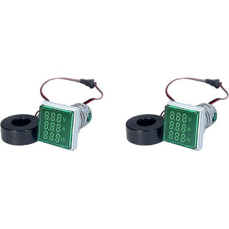2x LED-Digitalvoltmeter, Amperemeter, Hertz-Meter, AC6-500V Signalleuchten, Spannungs-, Strom- und Frequenzmesser, Grün-JXLGV (1/5)