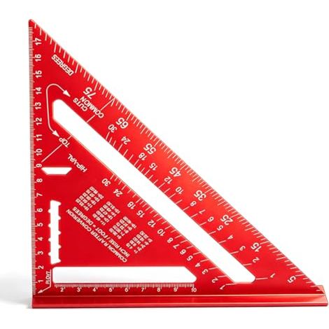 7 Pouces Équerre Menuisier en Aluminium, 180mm Équerres de Charpentier Métrique 0-90°, Règle Triangle Multifonctionnelle, pour Charpentier, Couvreur, Ingénieurs et Bricolage (1/5)