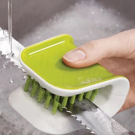 Cepillo de limpieza para tenedor, cuchara y cuchillo, herramienta de limpieza práctica, cepillo de limpieza para lavavajillas, cepillo de limpieza para cocinar, accesorios de limpieza para utensilios  (1/5)